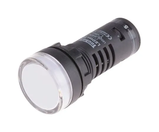 63-8074-03　RS PRO White LED Pilot Light Complete With Test Circuit, 22mm Cutout, IP65, Round, 24 V ac/dc, 20 mA　909-2522