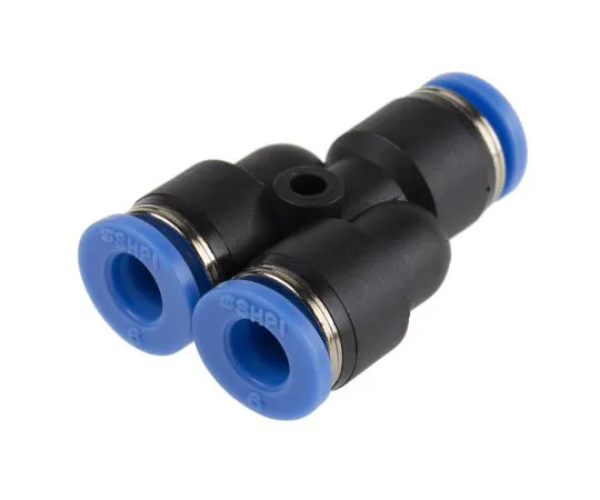 63-8080-10　RS PRO Pneumatic Y Tube-to-Tube Adapter, Push In 6 mm x Push In 6 mm x Push In 6 mm　916-0918