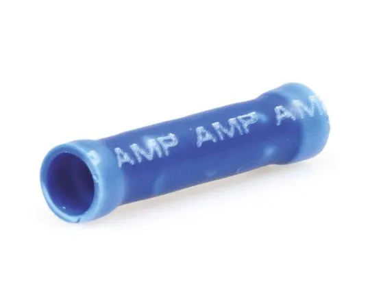 63-8343-16　TE Connectivity PLASTI-GRIP Butt Wire Splice Connector, Blue, Insulated, Tin Plated 16 → 14 AWG　2-34071-1