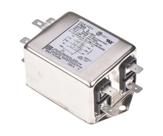 63-8057-44　TE Connectivity Corcom AYO Series 10A 250 V ac 50 Hz, 60 Hz Flange Mount RFI Filter, with Spade Terminals 3 Phase　6609066-3