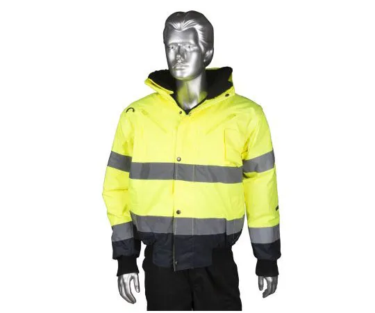 63-8084-98　RS PRO Navy/Yellow Men's XXL Waterproof Polyester Hi Vis Bomber Jacket　918-5995