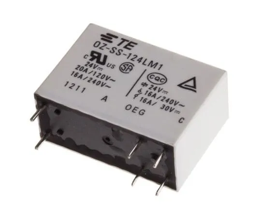 63-8074-34　TE ConnectivityOZ SPNO Non-Latching Relay PCB Mount, 24V dc Coil, 16A　2-1440002-9