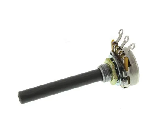 63-8303-40　TE Connectivity 1 Gang Rotary Carbon Potentiometer with a 6.35 mm Dia. Shaft, 100kΩ, ±20%, 0.2W, Logarithmic 1624153-2　1624153-2