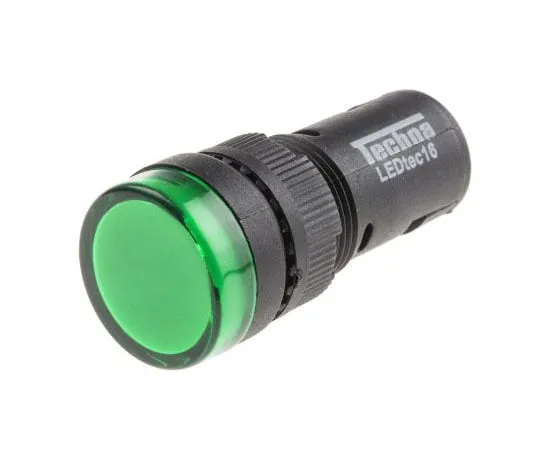 63-8073-89　RS PRO Green LED Pilot Light, 16mm Cutout, IP40, Round, 12 V ac/dc, 20 mA　909-2430