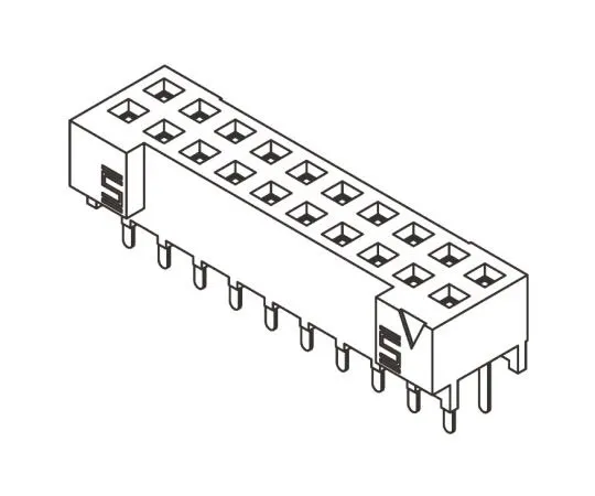 63-8123-68　Samtec S2M Series 2mm Pitch 20 Way 2 Row Straight PCB Socket, Through Hole, Solder Termination　S2M-110-01-L-D