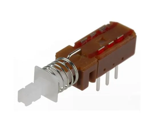 63-8077-78　KNITTER-SWITCH Double Pole Double Throw (DPDT) Latching Miniature Push Button Switch, PCB　MPBS-22H01-LF-14