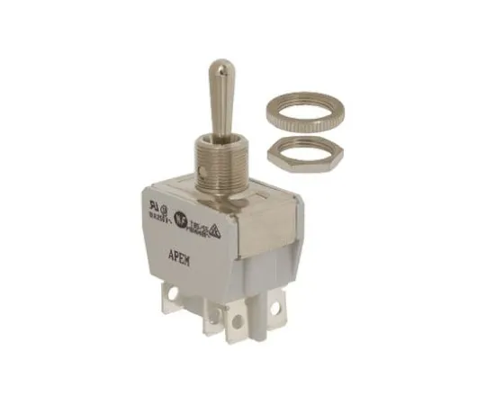 63-8310-98　APEM Double Pole Double Throw (DPDT) Toggle Switch, (On)-Off-(On), Panel Mount　647H/2-5RS