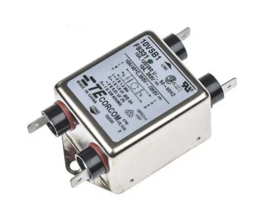 63-8057-34　TE Connectivity Corcom SB Series 10A 250 V ac 50 Hz, 60 Hz Flange Mount RFI Filter, with Spade Terminals, Single Phase　1-1609034-5