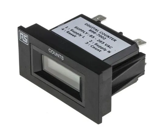 63-8067-46　RS Pro 6 Digit, LCD, Digital Counter, 10Hz, 85 → 265 V ac　896-7002