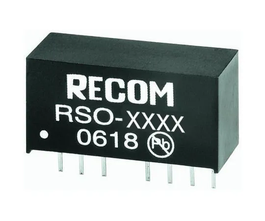 63-8321-07　Recom RSO 1W Isolated DC-DC Converter Through Hole, Voltage in 4.5 → 9 V dc, Voltage out ±12V dc　RSO-0512D