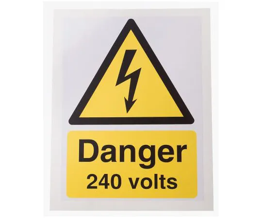 63-8082-73　RS PRO Electricity Danger Label (English), Yellow/Black Self-Adhesive Vinyl　917-5409