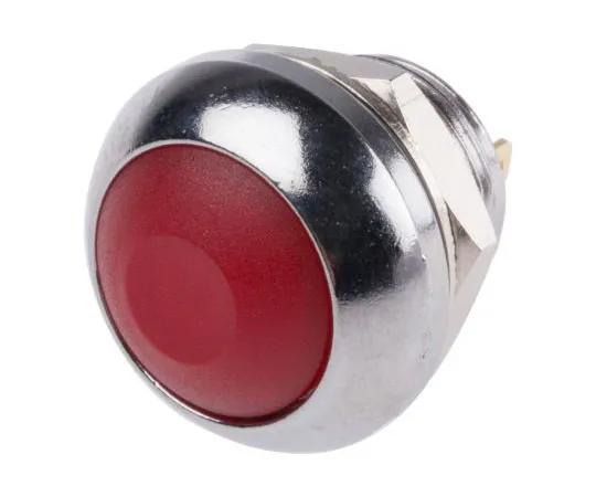 63-8063-22　RS PRO Single Pole Single Throw (SPST) Momentary Red LED Miniature Push Button Switch, IP67, 13.6 (Dia.)mm, Threaded,　891-9832