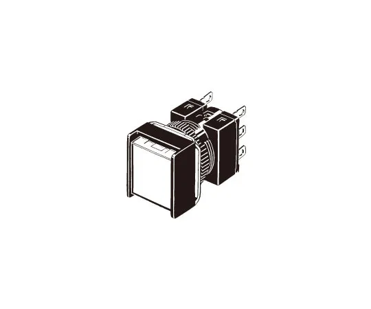 62-4748-07　［Discontinued］Pushbutton switch (Square) (LED) (Round body Φ16) A16　A165L-APYM-5D-2