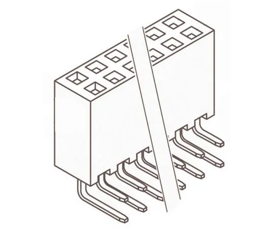 63-8122-61　Samtec SSW Series 2.54mm Pitch 40 Way 2 Row Right Angle PCB Socket, Through Hole, Solder Termination　SSW-120-02-G-D-RA