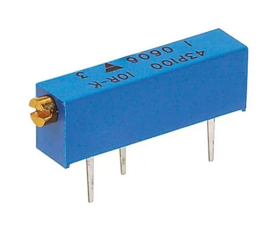 63-8303-13　Vishay 43P Series 20-Turn Through Hole Trimmer Resistor with Pin Terminations, 1MΩ ±10% 1/2W ±100ppm/°C Side Adjust　M43P105KB40