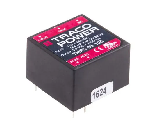 63-8063-27　TRACOPOWER 5W 1 Output Embedded Switch Mode Power Supply SMPS, 1.3A, 5V dc Encapsulated　TMPS 05-105