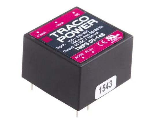 63-8063-30　TRACOPOWER 5W 1 Output Embedded Switch Mode Power Supply SMPS, 135mA, 48V dc Encapsulated　TMPS 05-148