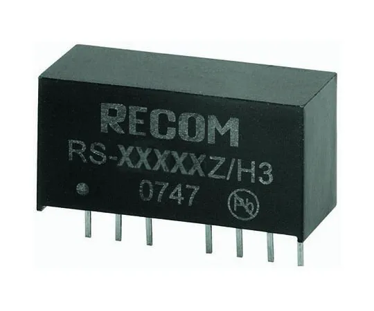 63-8321-05　Recom RS 2W Isolated DC-DC Converter Through Hole, Voltage in 18 → 72 V dc, Voltage out 5V dc　RS-4805SZ/H3
