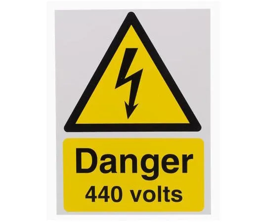 63-8082-74　RS PRO Electrical Safety Sign (English, French), Yellow/Black Plastic　917-5412