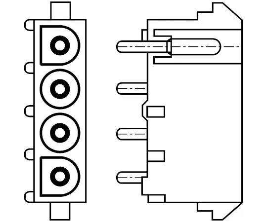 63-8104-64　TE Connectivity Commercial MATE-N-LOK Male Connector Housing, 6.35mm Pitch, 3 Way　154565