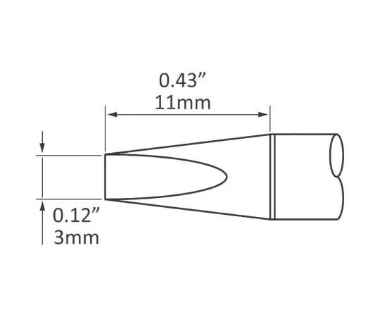 63-8121-98　Metcal 3 mm Straight Conical Soldering Iron Tip for use with MFR-1110; MFR-1161; MFR-2211; MFR-2241 System & MFR-H1-SC　SCP-CH30