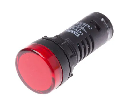 63-8074-02　RS PRO Red LED Pilot Light Complete With Test Circuit, 22mm Cutout, IP65, Round, 12 V ac/dc, 20 mA　909-2519