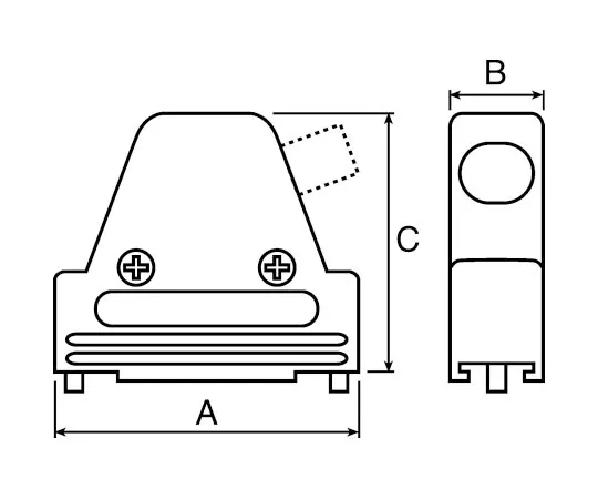 63-8112-72　MH Connectors MHDVSL Series Zinc Angled D-sub Connector Backshell, 25 Way, Strain Relief　MHDVSL25-K