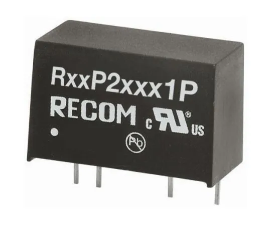 63-8321-01　Recom 2W Isolated DC-DC Converter Through Hole, Voltage in 10.8 → 13.2 V dc, Voltage out ±15V dc　R12P215D/P