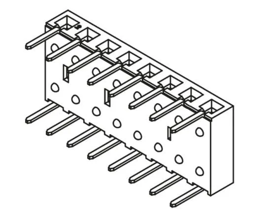 63-8122-77　Samtec BCS Series 2.54mm Pitch 8 Way 1 Row Right Angle PCB Socket, Through Hole, Through Hole Termination　BCS-108-L-S-HE