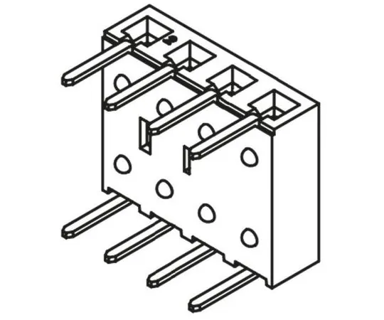 63-8122-74　Samtec BCS Series 2.54mm Pitch 4 Way 1 Row Right Angle PCB Socket, Through Hole, Through Hole Termination　BCS-104-L-S-HE