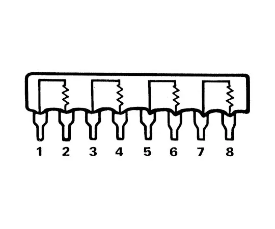 63-8105-13　Bourns Isolated Resistor Array 220kΩ ±2% 4 Resistors, 1W Total, SIP package 4600X Through Hole　4608X-102-224LF