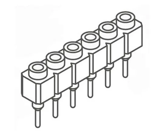 63-8123-92　Samtec SS Series 2.54mm Pitch 6 Way 1 Row Straight PCB Socket, Through Hole, Solder Termination　SS-106-T-2-N