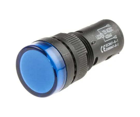 63-8073-88　RS PRO Blue LED Pilot Light, 16mm Cutout, IP40, Round, 12 V ac/dc, 20 mA　909-2415