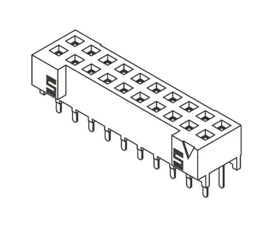 63-8123-72　Samtec S2M Series 2mm Pitch 60 Way 2 Row Straight PCB Socket, Through Hole, Solder Termination　S2M-130-01-L-D