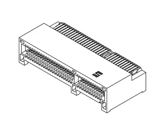 63-8123-48　Samtec PCIE Series, Right Angle FemalePCBEdge Connector, Through Hole Mount, 98 Way, 2 Row, 1mm Pitch, 2.5A　PCIE-098-02-F-D-RA