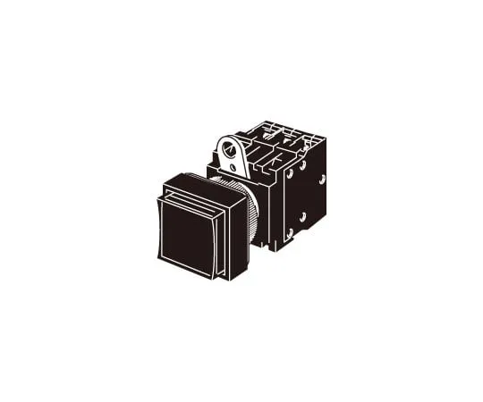 62-4752-76　［Discontinued］Pushbutton switch (Rectangular) (overhang) (LED lighting decompression unit) (Round body type Φ22/25) A22L　A22L-CR-T1-20M