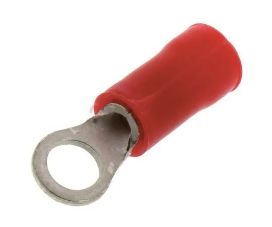 63-8343-09　TE Connectivity PLASTI-GRIP Series Insulated Crimp Ring Terminal, M2.5 Stud Size, 0.3mm² to 1.3mm² Wire Size, Red　342101-1