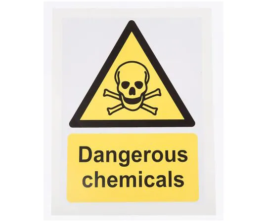 63-8082-69　RS PRO Toxic Label (English), Yellow/Black Self-Adhesive Vinyl　917-5392