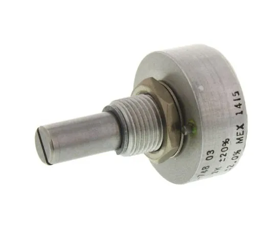 63-8304-59　Vishay 1 Gang Rotary Conductive Plastic Potentiometer with a 6.35 mm Dia. Shaft, 2kΩ, ±20%, 1W, Linear 157B202MX9001　157B202MX9001