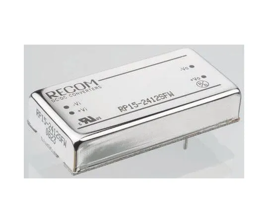 63-8303-25　Recom RP15 FW 15W Isolated DC-DC Converter Through Hole, Voltage in 18 → 75 V dc, Voltage out 5V dc　RP15-4805SFW