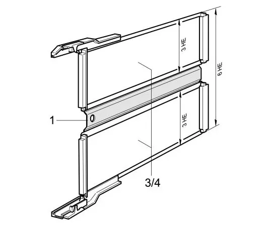 63-8105-27　20800168, Double Sided DIN 41612 Bracket Adapter FR4 6 U x 220 mm x 1.6 mm　20800168