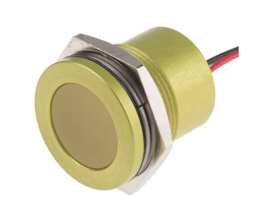 63-8068-52　RS PRO Yellow Indicator, 12 V, 22mm Mounting Hole Size, Lead Wires Termination, IP67　898-7762