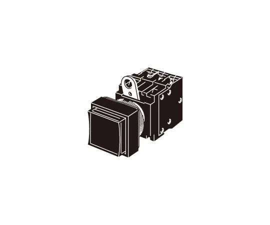 62-4759-03　［Discontinued］Pushbutton switch (Rectangular) (overhang) (LED lighting decompression unit) (Round body type Φ22/25) A22L　A22L-CY-T1-11A