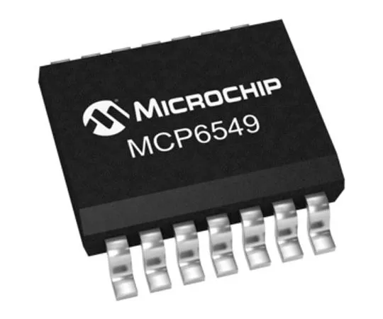 63-8318-56　MCP6549-I/SL Microchip, Quad Comparator, Open Drain O/P, 3 V, 5 V 14-Pin SOIC　MCP6549-I/SL