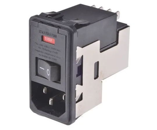 63-8057-30　Male C14 IEC Filter Snap-In 5 x 20mm,Spade,Rated At 10A,120 V ac, 250 V ac Operating Frequency 50/60Hz　1-6609951-6