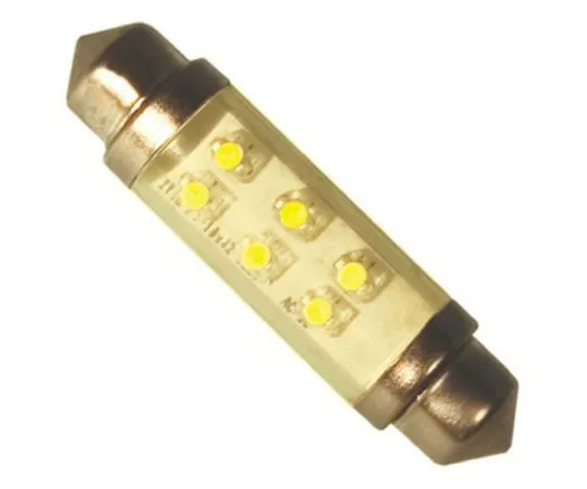 63-8321-20　LED Car Bulb 43 mm Yellow 24 V dc 12 mA 10.5mm 2 lm　LE-0603-04Y
