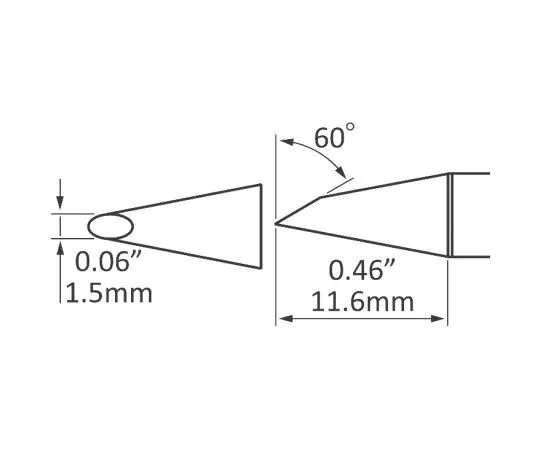 63-8122-01　Metcal 1.5 mm Straight Knife Soldering Iron Tip for *** with MFR-1110; MFR-1161; MFR-2211; MFR-2241 System & MFR-H1-SC　SFP-DRH615