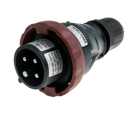 63-8064-68　3P+E IP66 ATEX Approved Power Connector, Plug, 16A 380 → 415 V ac　893-8041