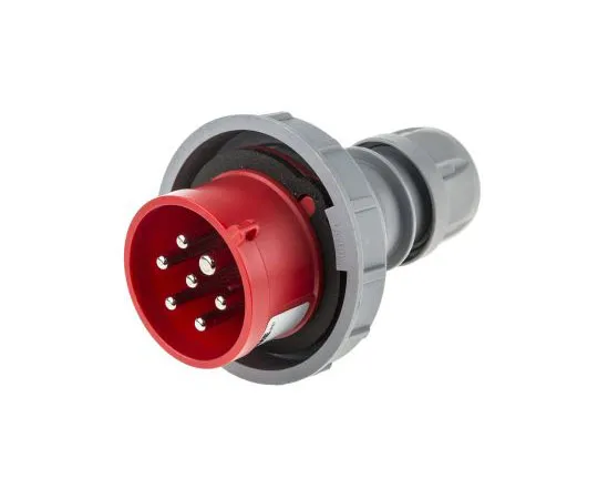 63-8064-58　RS PRO IP66, IP67 Red Cable Mount 6P+E Industrial Power Plug, Rated At 16A, 415 V　893-7969