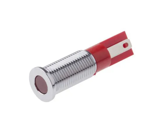 63-8077-14　RS PRO Red Indicator, 6 V dc, 8mm Mounting Hole Size, Faston, Solder Lug Termination, IP67　913-2676